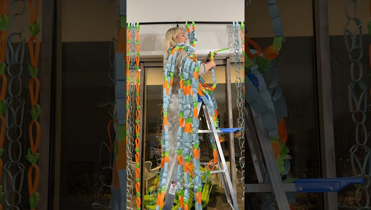 My chains, your rules 🫡🐰🥕 #craft #diy carrot & bunny paper chain curtains for Easter