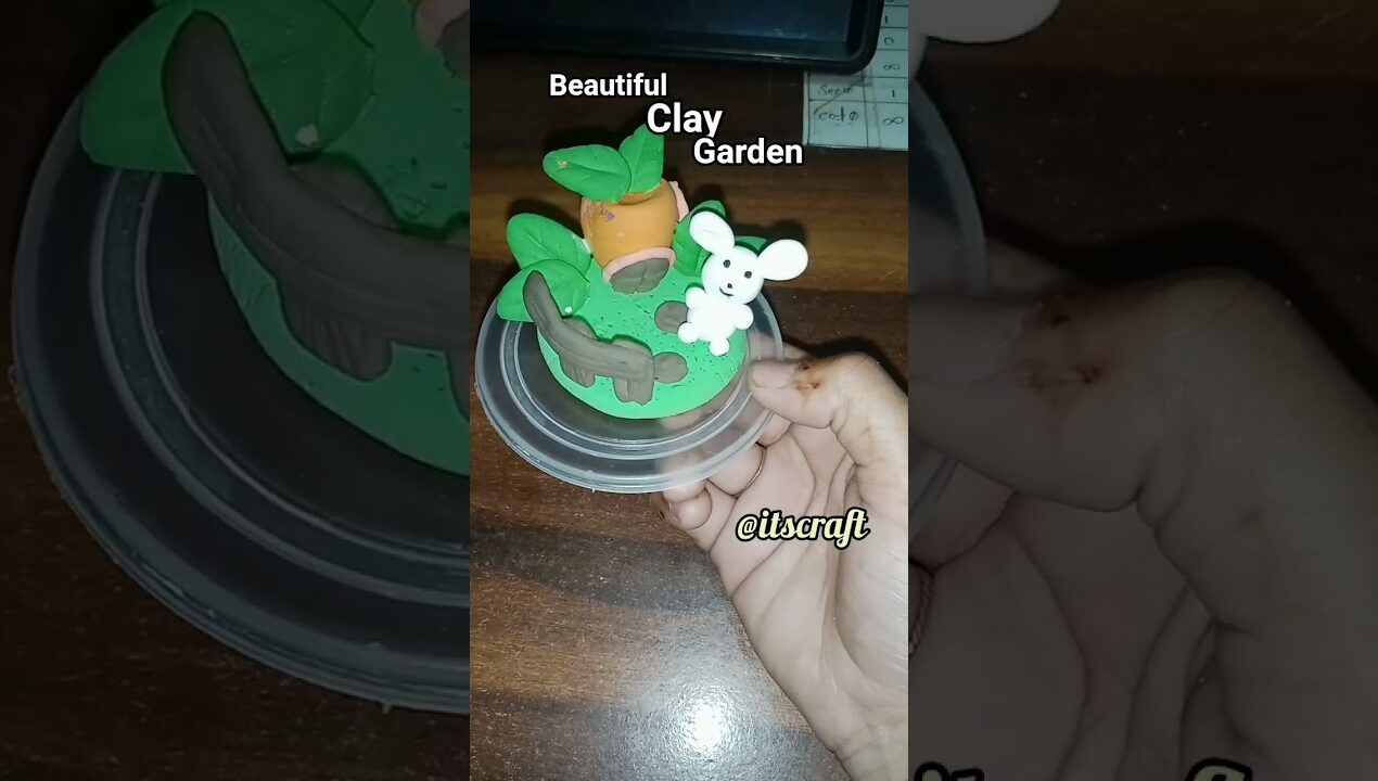 Diy beautiful  garden with using clay/clay craft ideas/craft with clay/art and craft #shorts #art