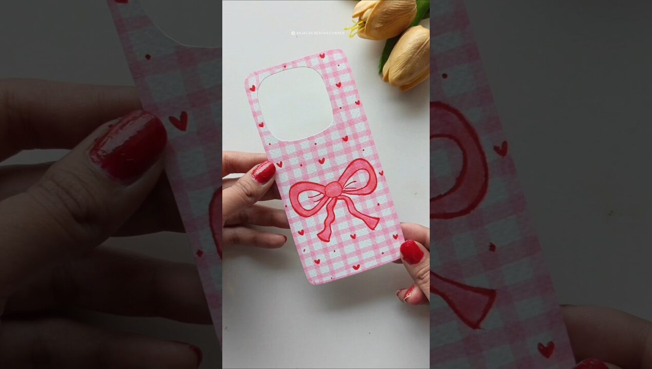 Pink bow phone case I made myself ✨ #crafts #diy