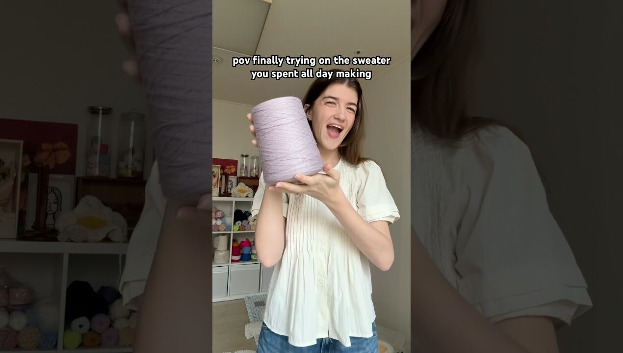 Finally trying on my crochet sweater #crochet #diy