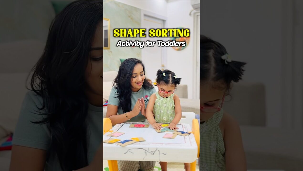 Try This DIY Shape Sorting Game with Your Toddler 🟪 #shorts