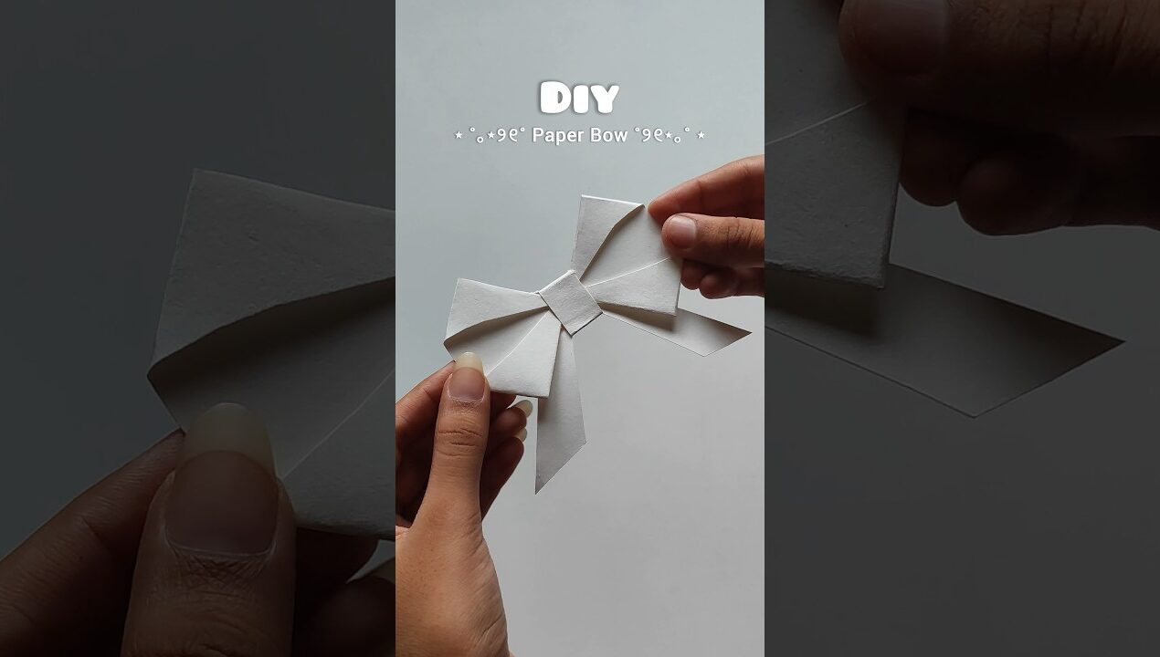 Diy Paper Bow 🤍 | Diy Room Decor idea #shorts #diy #aesthetic #craft #decor #viral