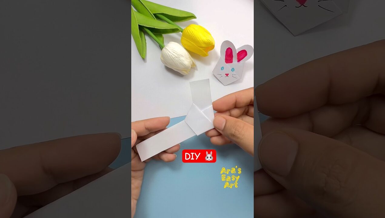 ⁠🐰DIY Rabbit / Bunny face paper craft @ArasEasyArt #diy #viral #ytshorts #rabbit