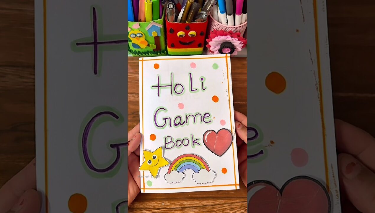 DIY Handmade Holi Book Game 🥰🌈🔥 Easy Craft ideas/paper game craft/ diy ideas #art #craft #shorts