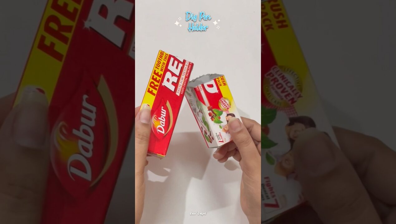 DIY Pen Holder From Waste 💙 #youtubeshorts #diy #crafts #shorts