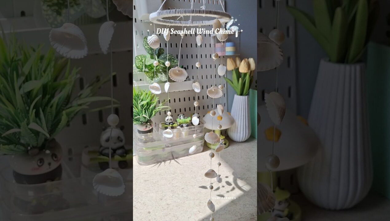 DIY Seashell Wind Chime🎐 #craftideas #handmade #diycrafts #viralshorts #seashellcraft #diywindchime