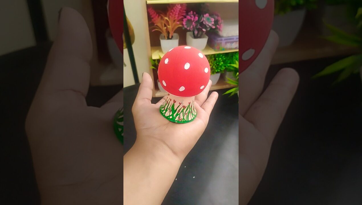 DIY Mushroom🥰# from old Bulbs # craft ideas amazing video chhoti 0007 youtube short and# video #