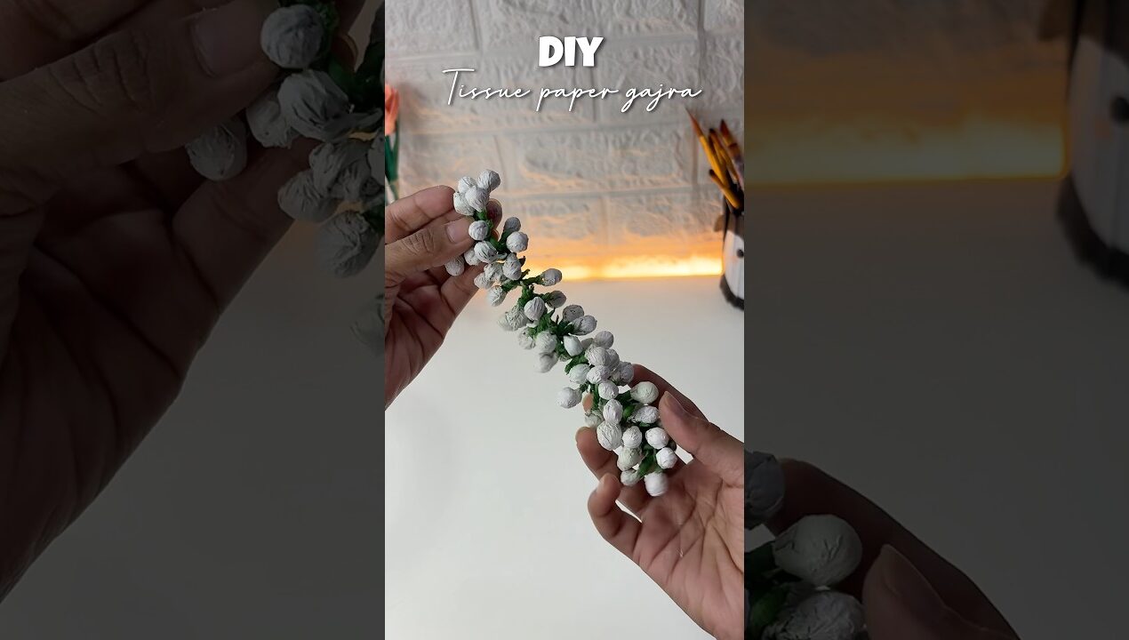 Diy tissue paper gajra #shorts #diy #craft #trending #youtubeshorts