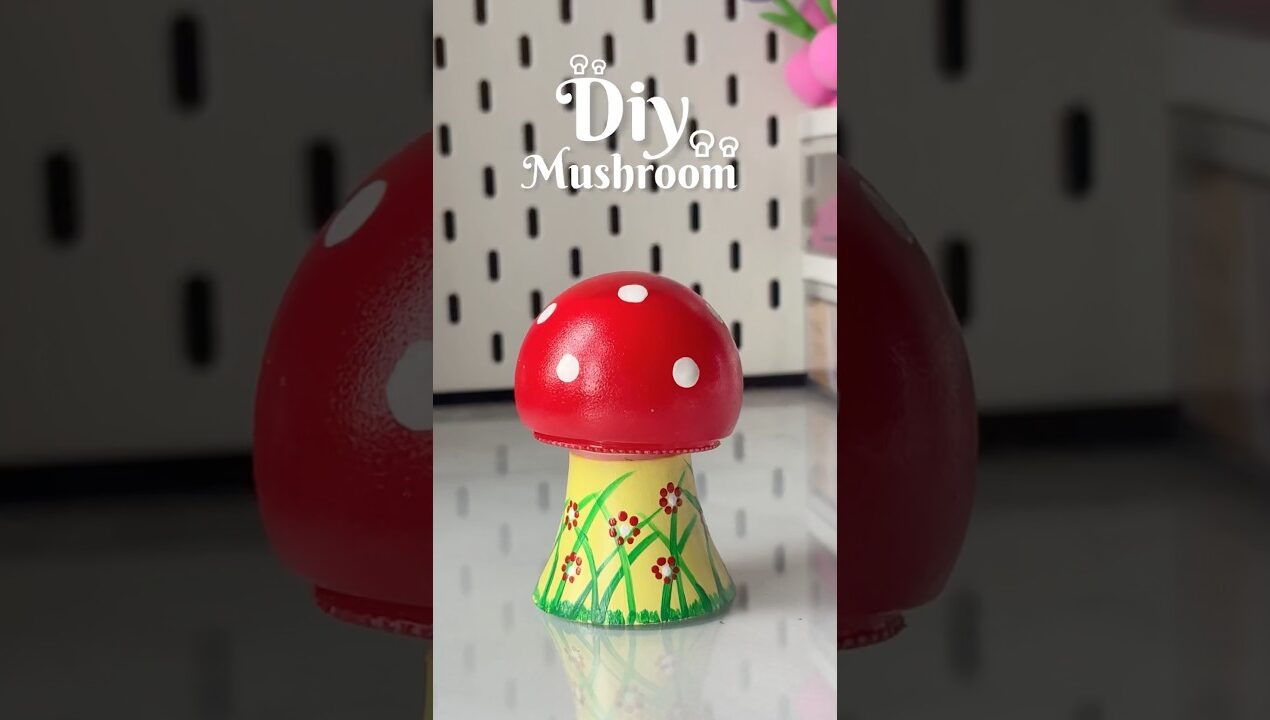 DIY Cute Mushroom  | Aesthetic Night Lamp Idea #handmade #shorts #viralshorts #diy #trending