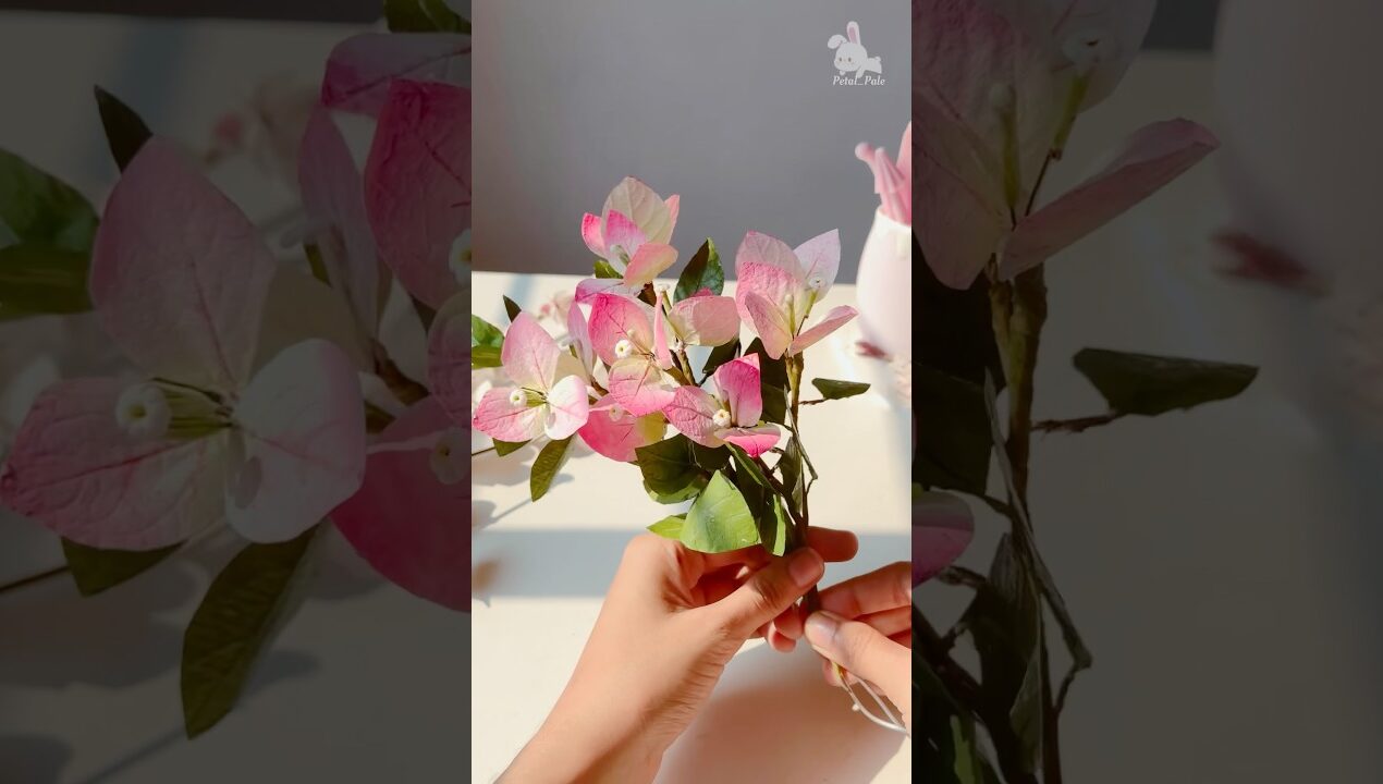 DIY Tissue paper bougainvillea ✨💖|tissue paper craft ideas|#shorts #craftideas #handmade