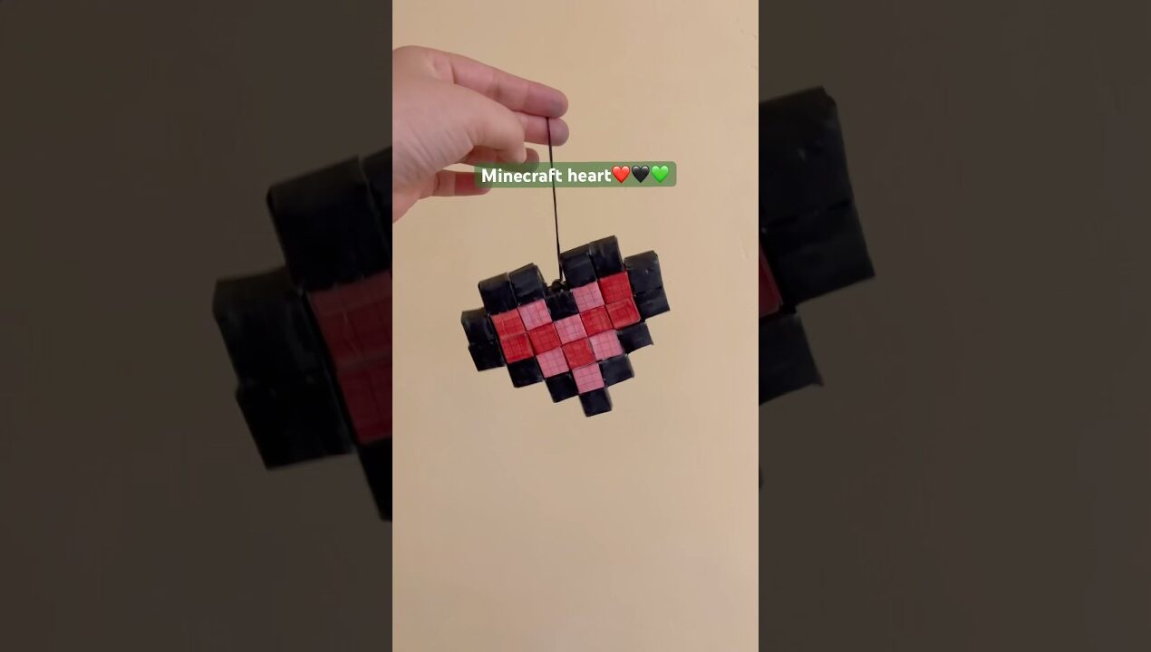 DIY Minecraft heart💚/ Room decor ❤️ #diy #minecraft #decoration #art #handmade #minecraftshorts