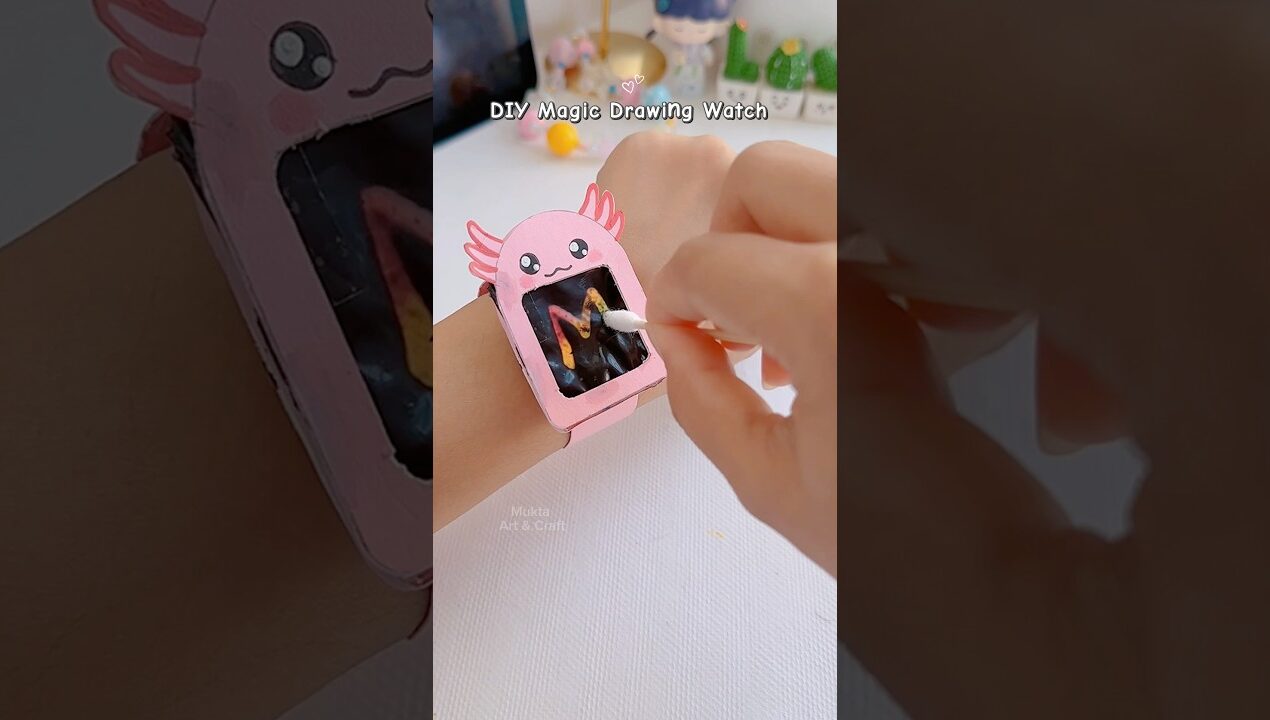 DIY Magic drawing watch ⏱️✨#shorts #art #diy #muktaartandcraft  #youtubeshorts