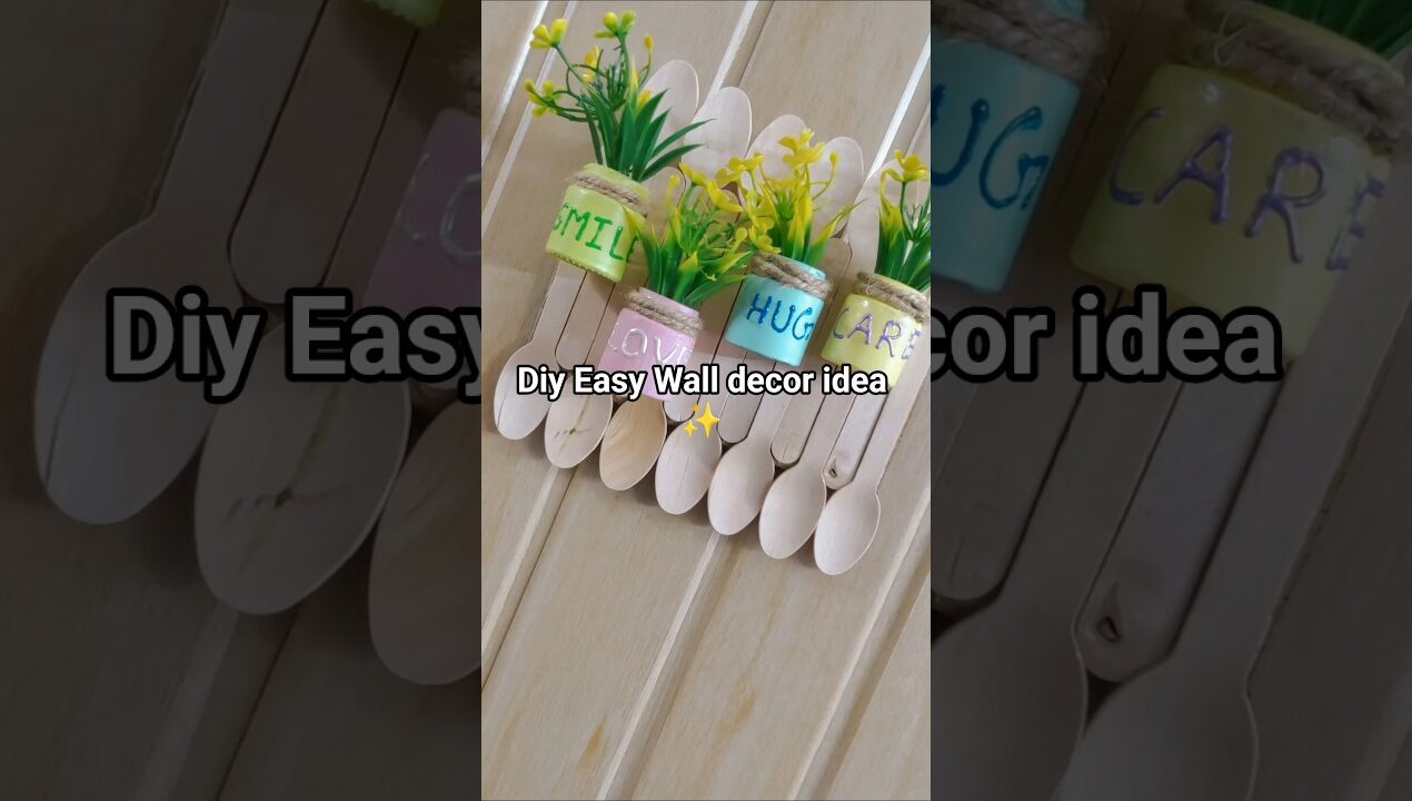 Diy Easy Wall decor idea 💫#diyideas #reuseidea #walldecor #youtubeshorts #shorts …