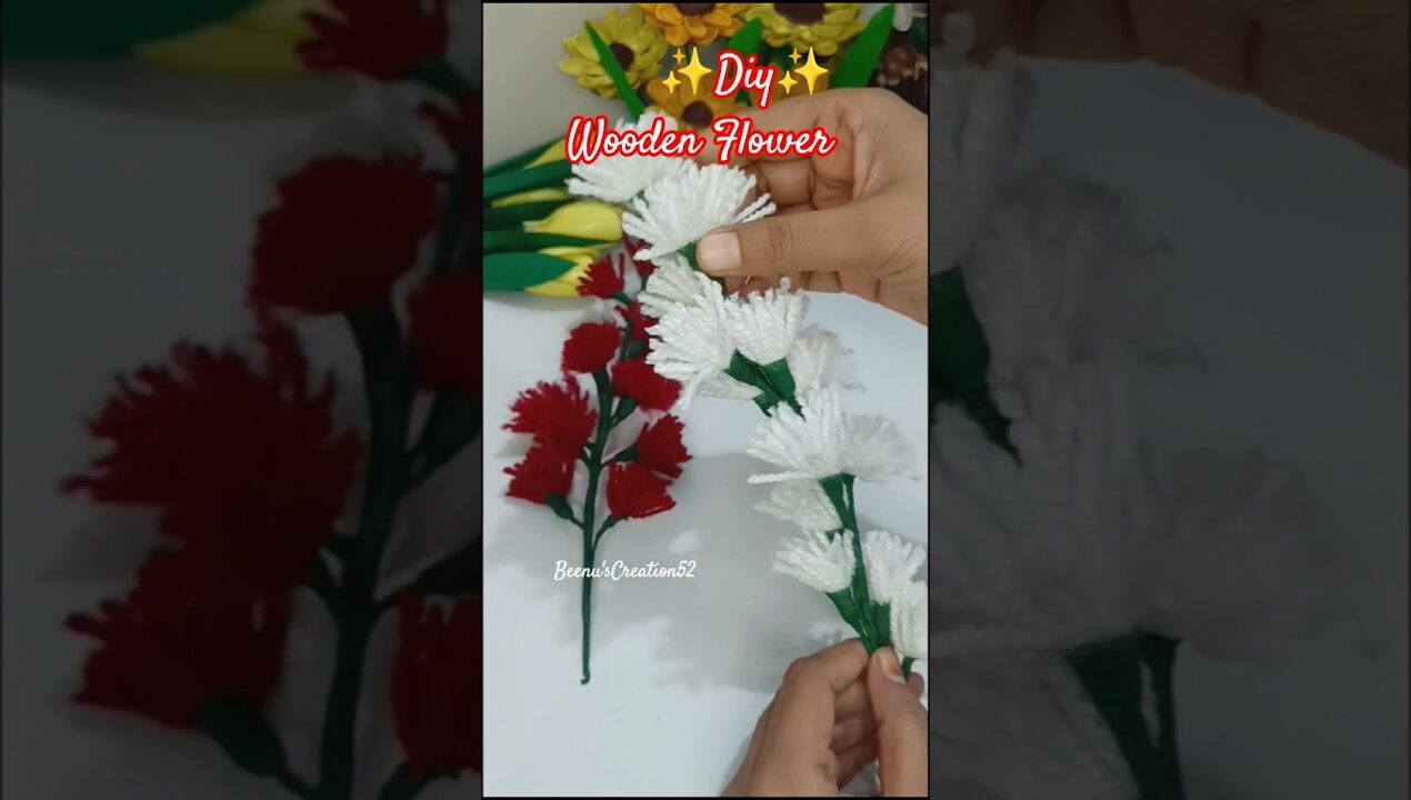 How to make Woolen flower / Woolen craft ideas #diy #shorts #woolenflower #viral #craft