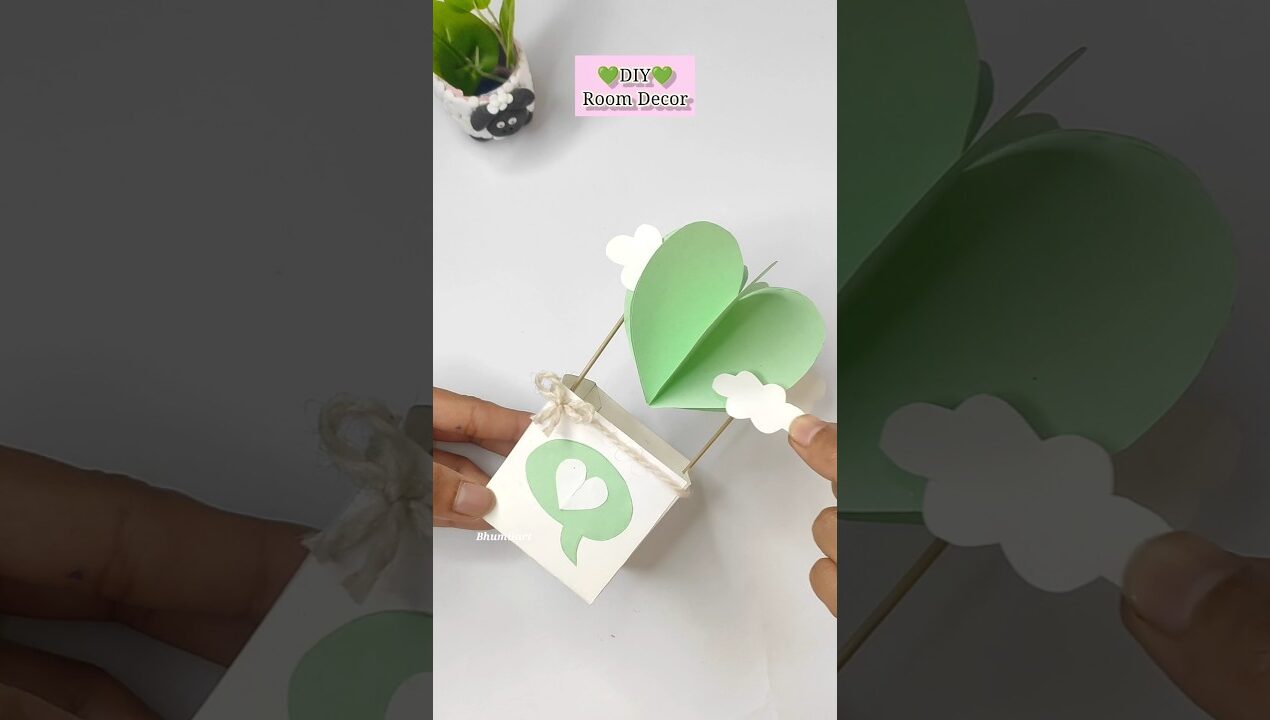 DIY Room Decor ideas ✨💚 #diy #paperart #craft #handmade #roomdecorideas #roomdecor #shorts