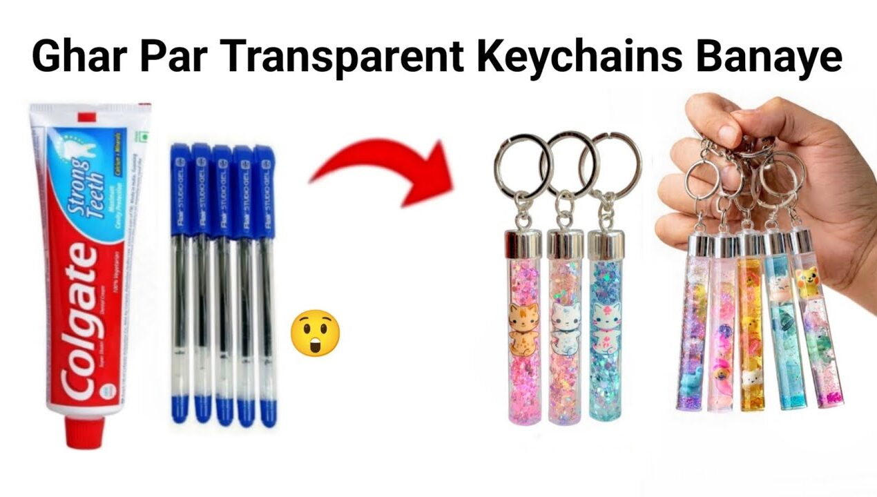 How to make Keychain from waste materials /Homemade glass keychain/DIY gift Keychain/bottle Keychain