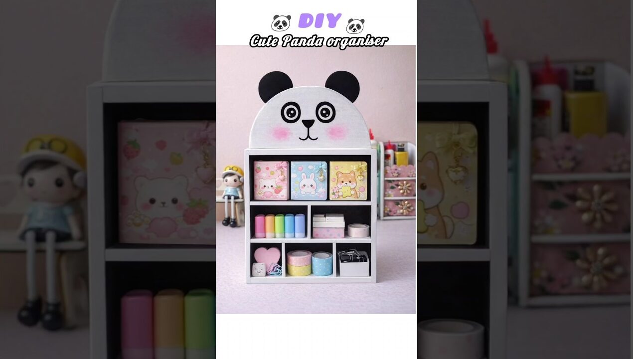 DIY cute Panda cardboard easy organiser craft idea 😺😀