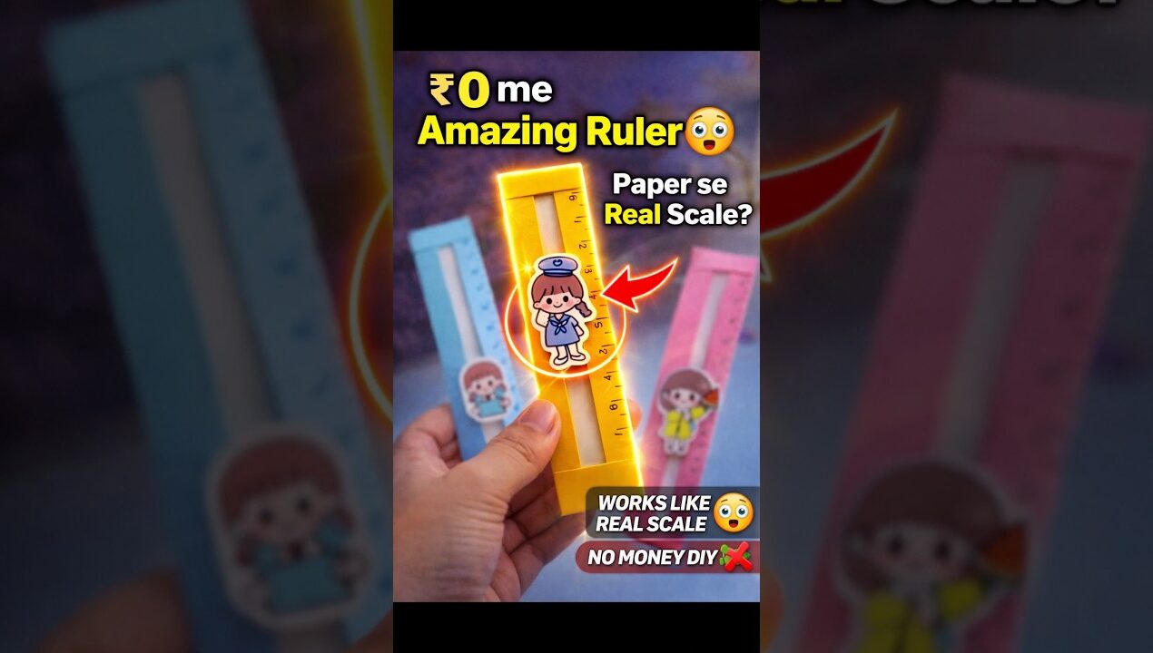 DIY Paper Ruler 📐 #shorts #diy #craft #viral #trending