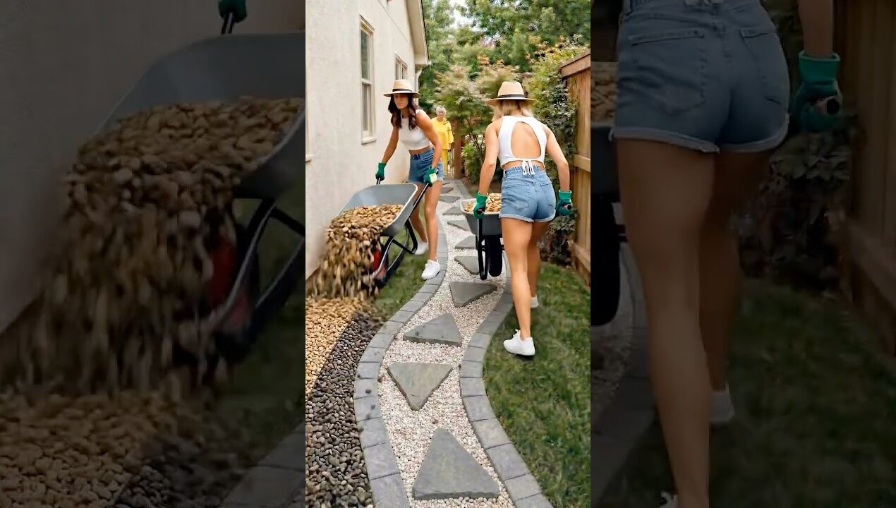 This Incredible 👵🏻💖 Garden Makeover A Flower Garden with a Stone Paved Path 😍 #garden #diy
