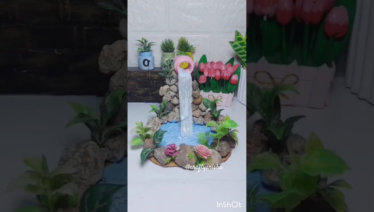 Beautiful DIY Mini Waterfall Garden | Handmade Waterfall Craft | Easy Home Decor Idea