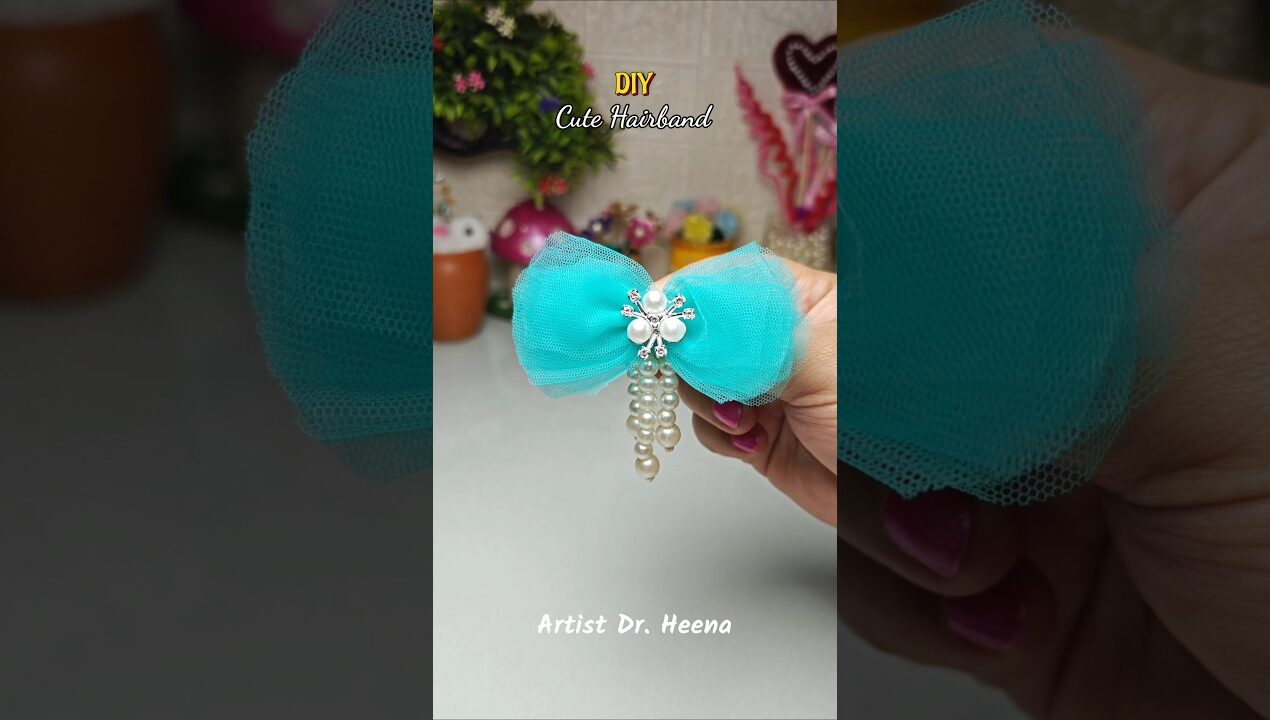 DIY Cute Hairband 🩵✨ #trending #diy #hairband #art #craft #diycrafts #handmade #aesthetic