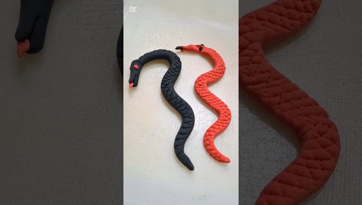 DIY idea 🔔 How to make easily snake 🐍🐍 with super clay #funny #trend #music #clay #snake #diy
