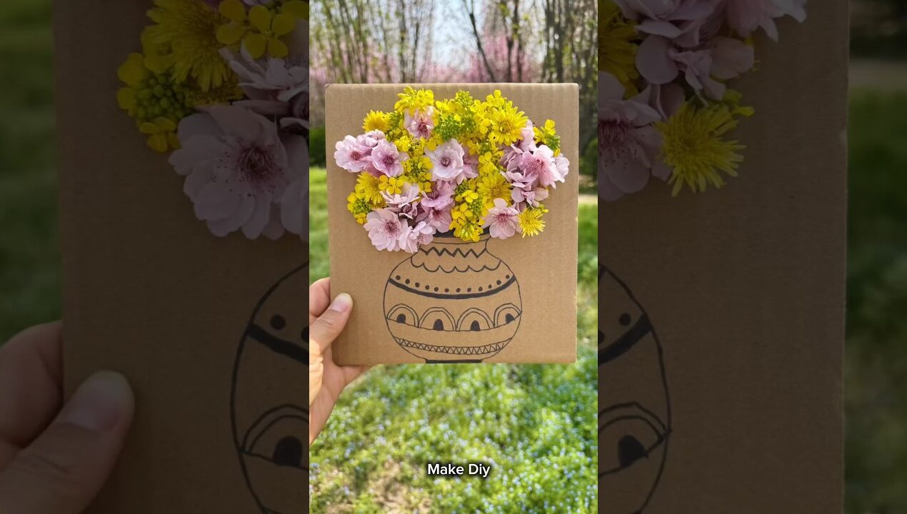 How to make 3D Flower Art with Cardboard 3D Flowers Kaise Banaye #DIY #Shorts #flowercraft #viral