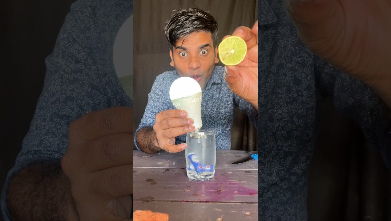 Salt Water + Battery Glow Bulb Hack ✅| science experiments #shorts #diy #experiment #trending #viral