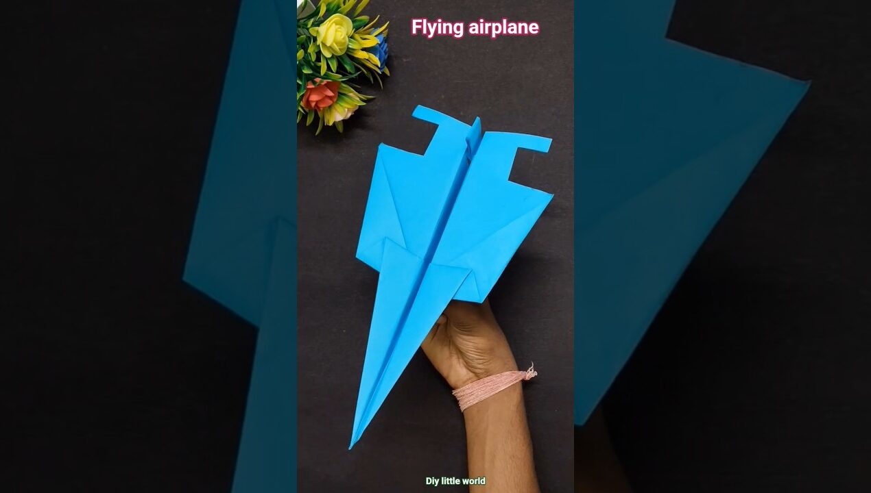 Diy flying plane toy with Paper🛫 origami paper craft💡😱 #diy #craft #papercraft #shorts #flyingfun