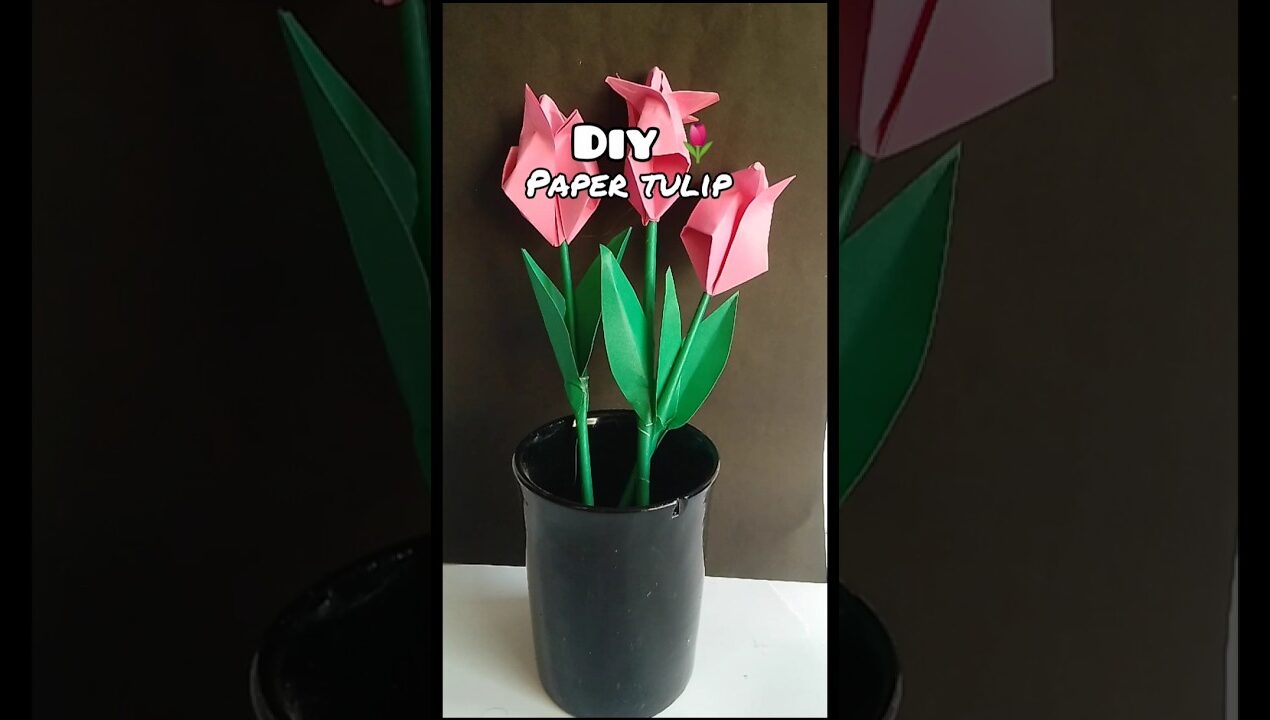 Diy paper tulip🌷/paper art #howtomake #diy #youtubeshorts