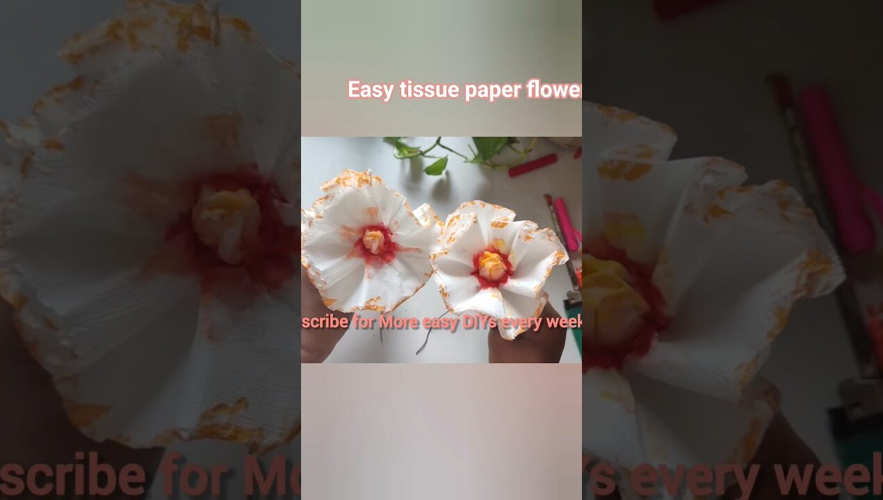 Easy Tissue Paper Flower Making 💐 | DIY Paper Craft Tutorial #shorts