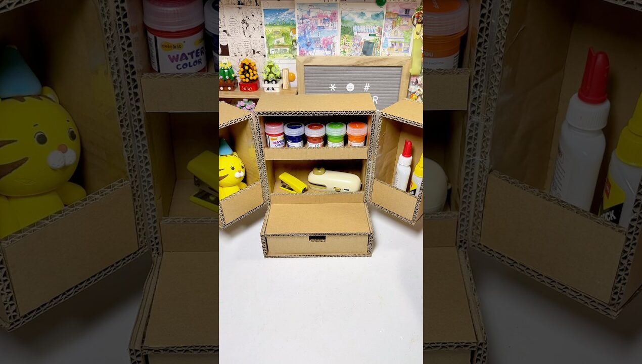 Tủ hai cánh bìa cứng | craft box #diy