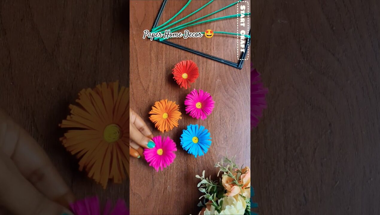 Paper Craft For Home Decoration 🏡🥰 Wait For End 😯👌 #shorts #youtubeshorts #viralit #paperwallhanging