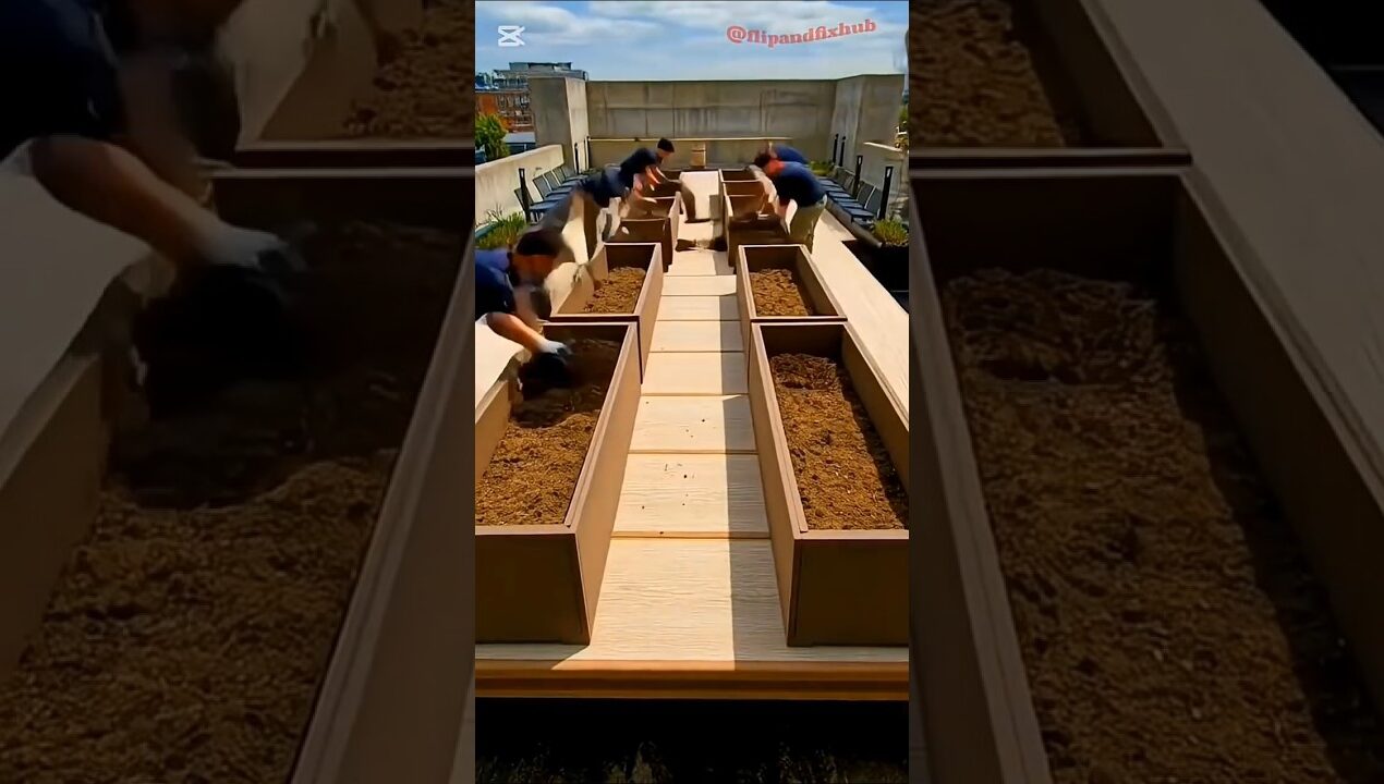 Incredible Rooftop Garden Transformation Start to Finish #satisfying #renovation #diy