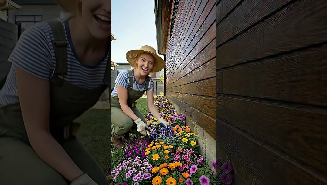 Backyard Transformation 🌸 DIY Flower Bed Garden Makeover | Landscaping & Gardening Ideas #satisfying