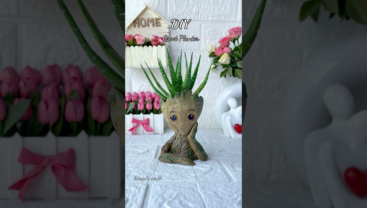 DIY Groot Planter #sorts #viralvideo #viralshort #artificial #plants #clayart #handmade #diy #craft