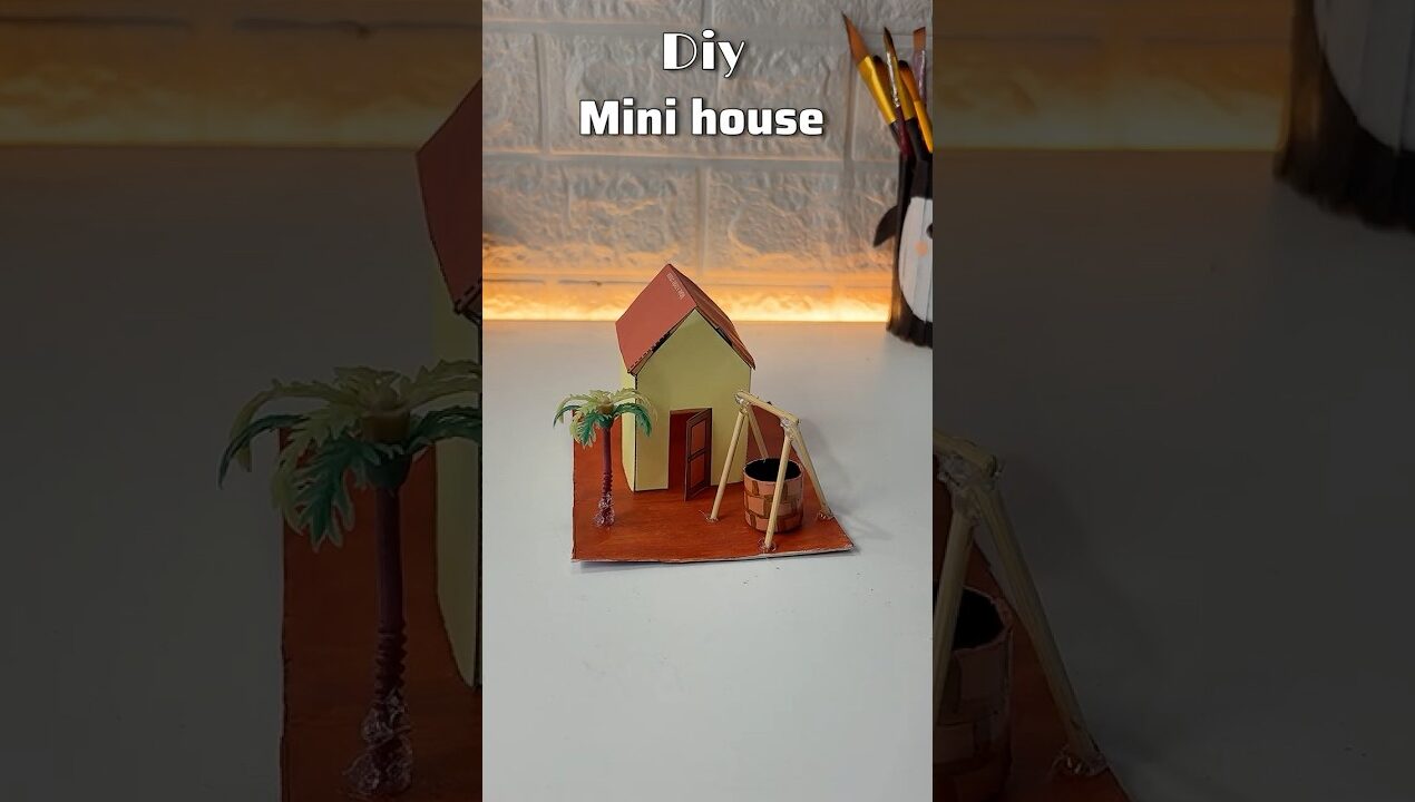 Diy mini paper house 🏠 #shorts #diy #papercraft #craft #youtubeshorts