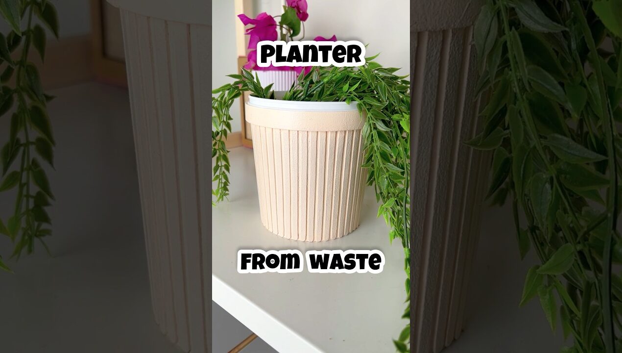Planter from Waste Box #diy #craft #planter #plants
