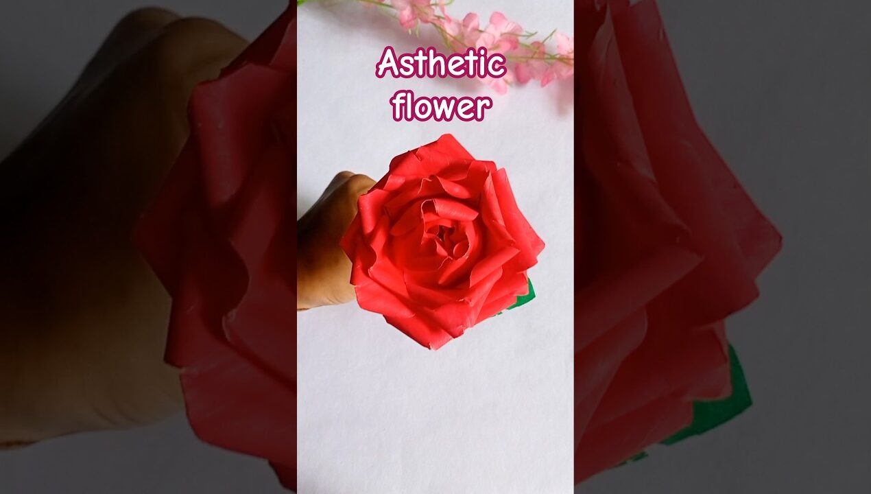 Diy Asthetic Rose flower| paper flower idea #viral #diy #flowers #shorts #asthetic #ytshorts