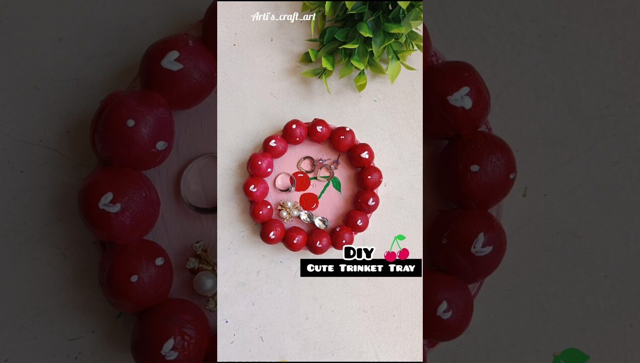 DIY Trinket Tray | Cute Desk Decor Idea #handmade #shorts #viralshorts #diy #trending #trinketdish