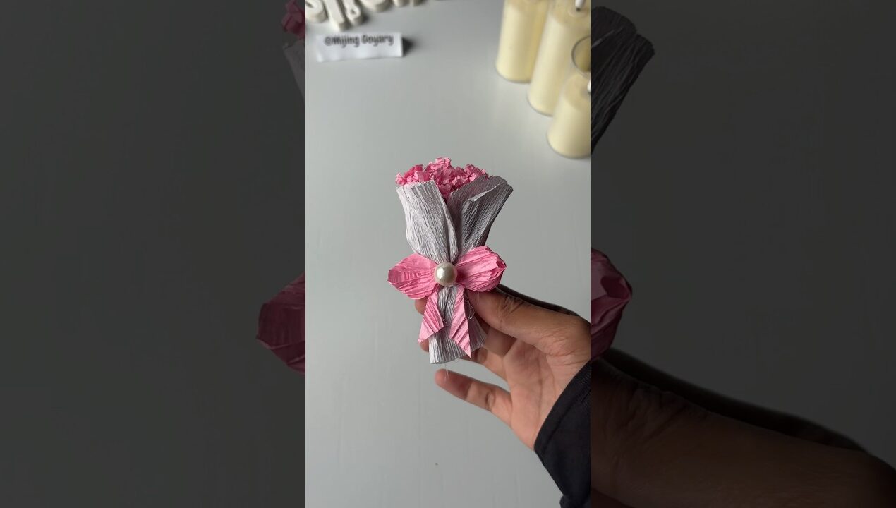 Super easy mini aesthetic bouquet 🌸Paper flower #diy #shorts