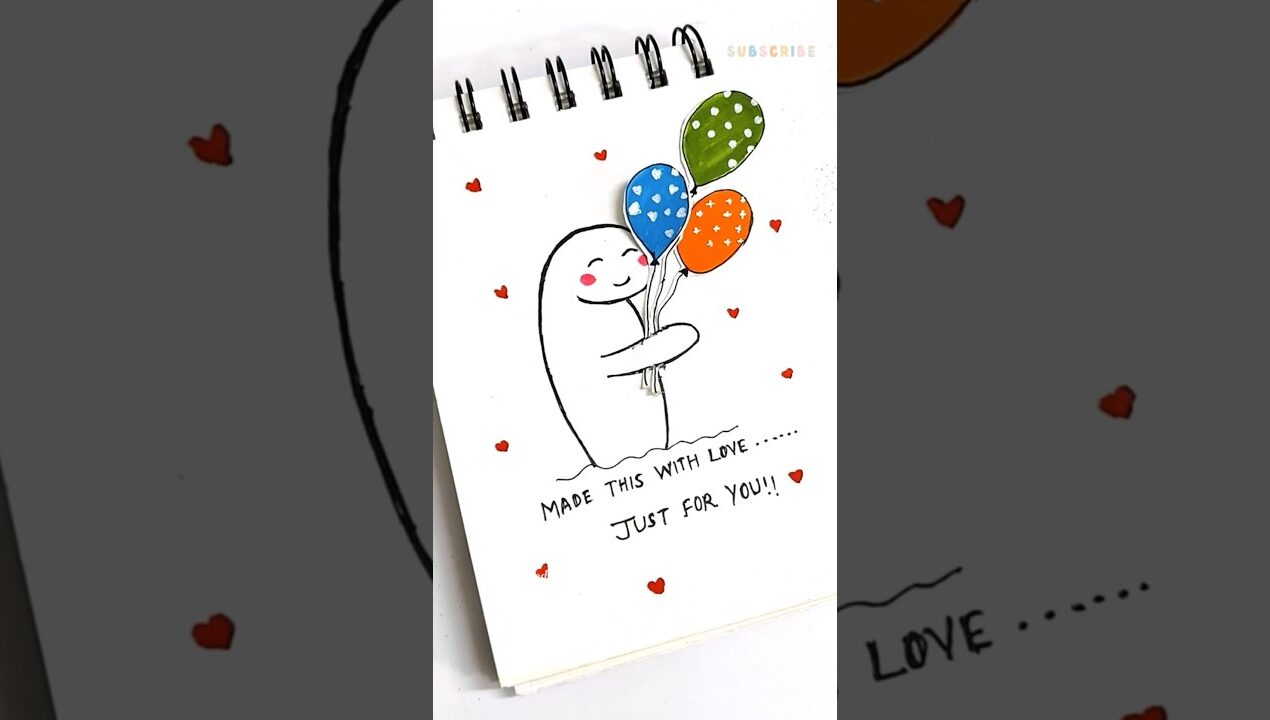 DIY cute aesthetic card ideas birthday card idea love card  gift card idea 💝 #shorts #cute #giftcard