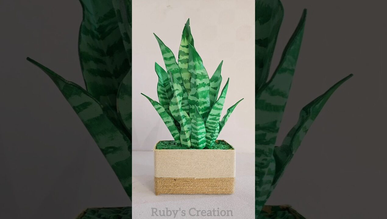 DIY Snake Plant 🌿 from Foam Sheet | Easy Home Decor Idea #youtubeshorts