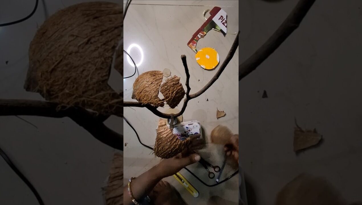 Easy Coconut Shell Art. Coconut Shell Craft Ideas🥥 🥥 🥥 #shorts #coconutshellcraft #diy #ideas #craft