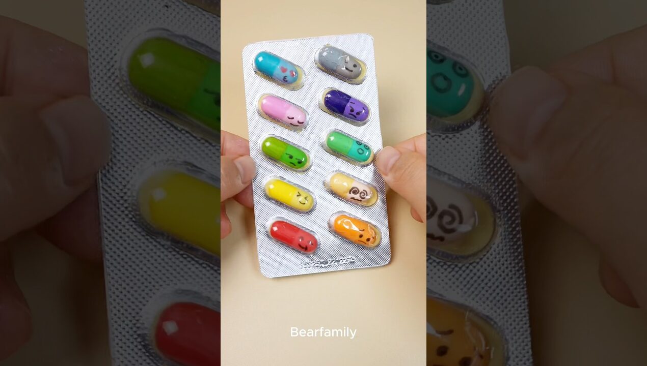 Cute Rainbow Pills Made with Clay 🌈 | DIY Mini Craft | BearFamily #shorts #funny #toys #miniature