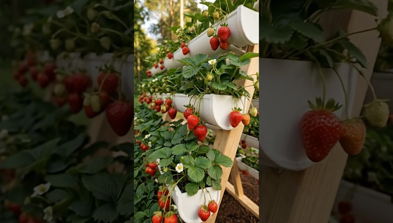 DIY vertical strawberry garden !