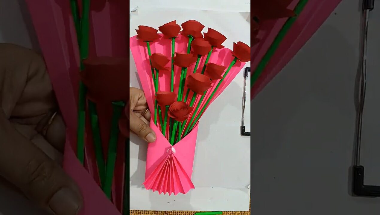 Easy Paper Flower | Paper Flower Making Idea | Diy Flower Crafts #paper #diy #flowers #craft #shorts