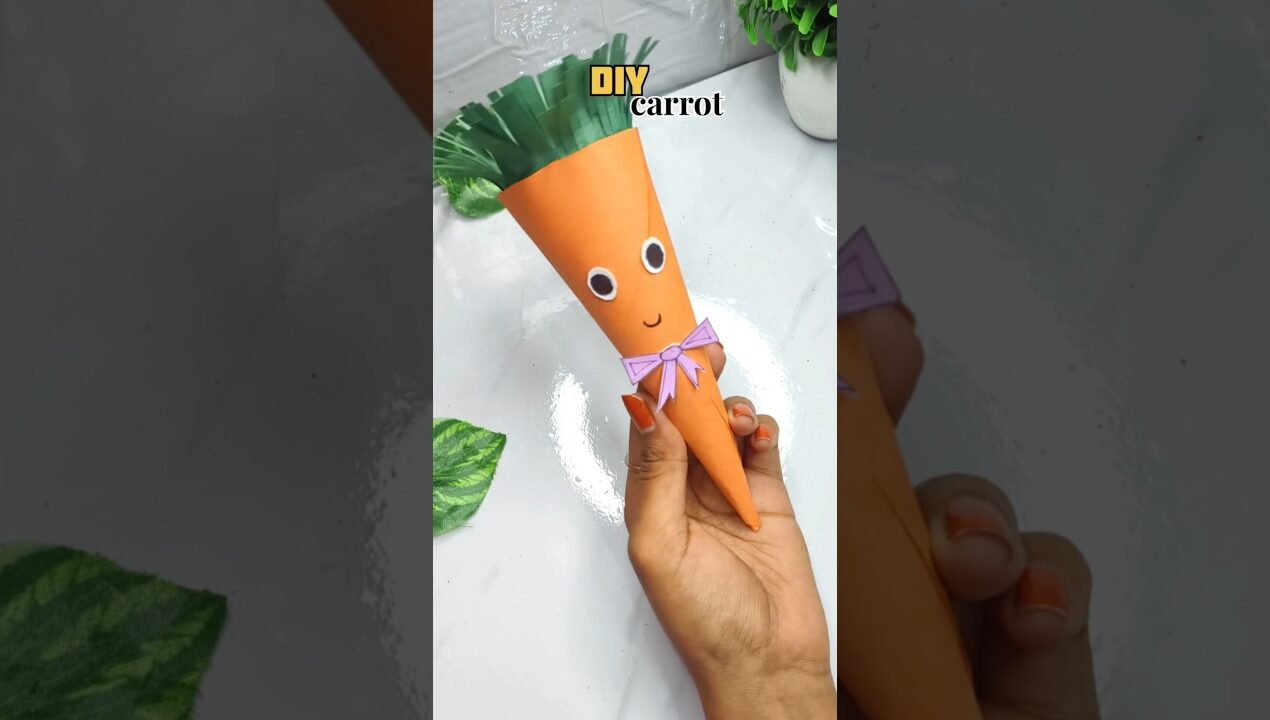 DIY Carrot 🥕|Paper Carrot #shorts #craft #diy #papercraft #ytshorts #shortsfeed #viral #trending