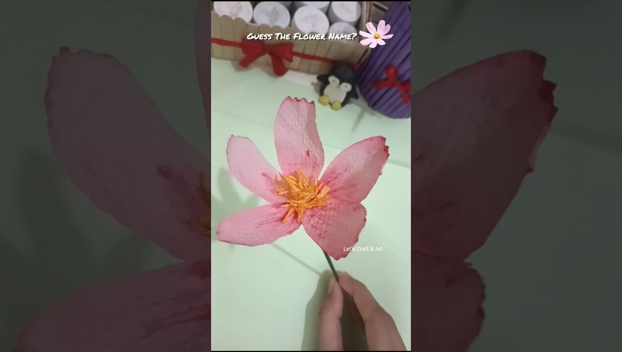 DIY Tissue Flower #diy#flowers#shorts#viralshorts#love #handmade #craft