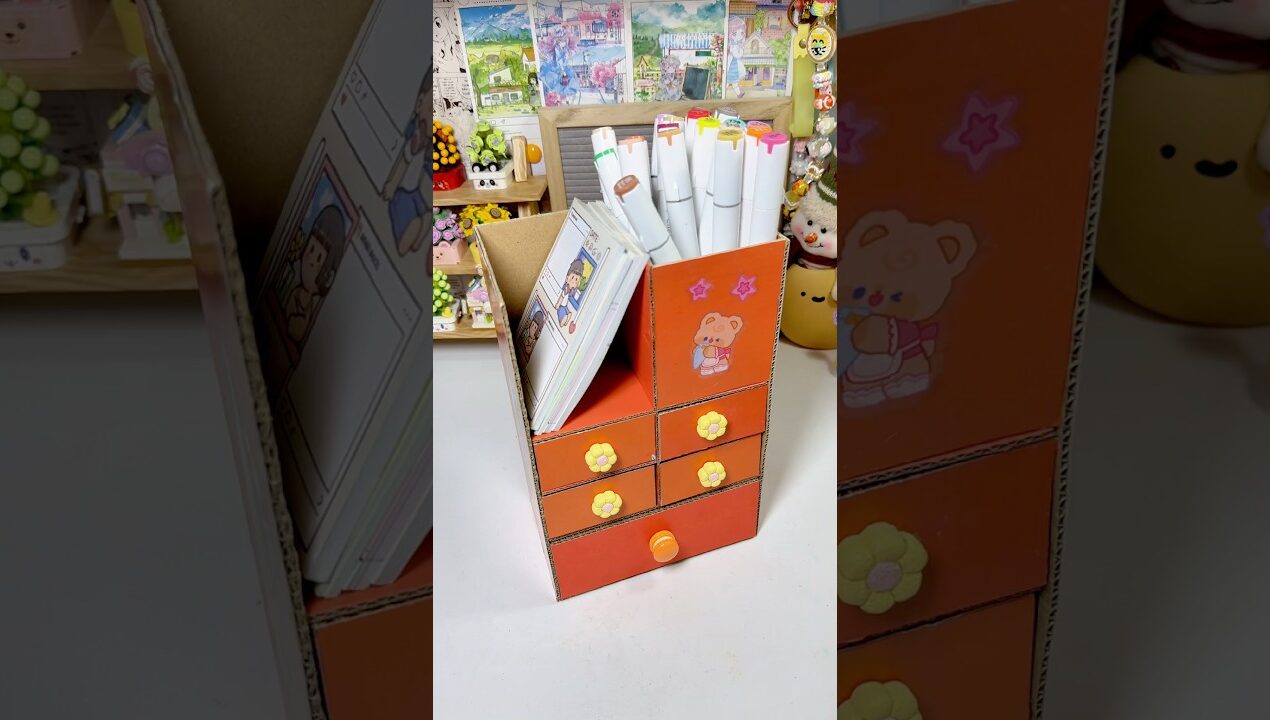 Tái chế hộp giày thành tủ lưu trữ | craft idea #diy